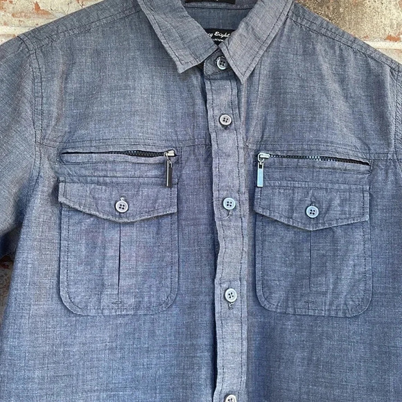 Eighty Eight Platinum Dark Gray Cotton Shirt - Picture 2 of 8